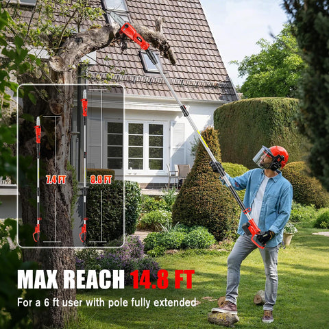 Houselife pole saw with 4-angle head enables precise cuts at tough angles.