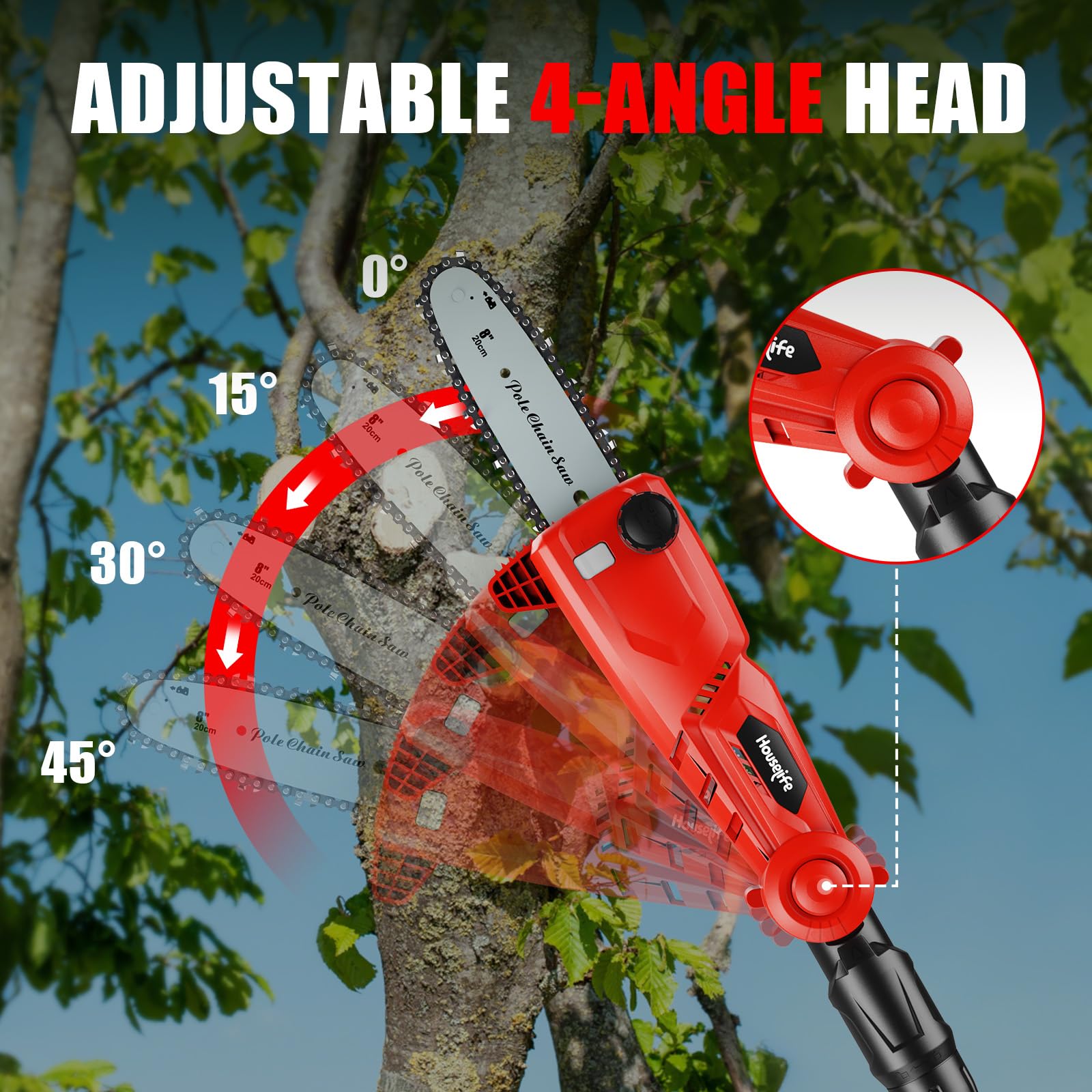 Houselife tool-free tensioning simplifies chain adjustments on the fly.