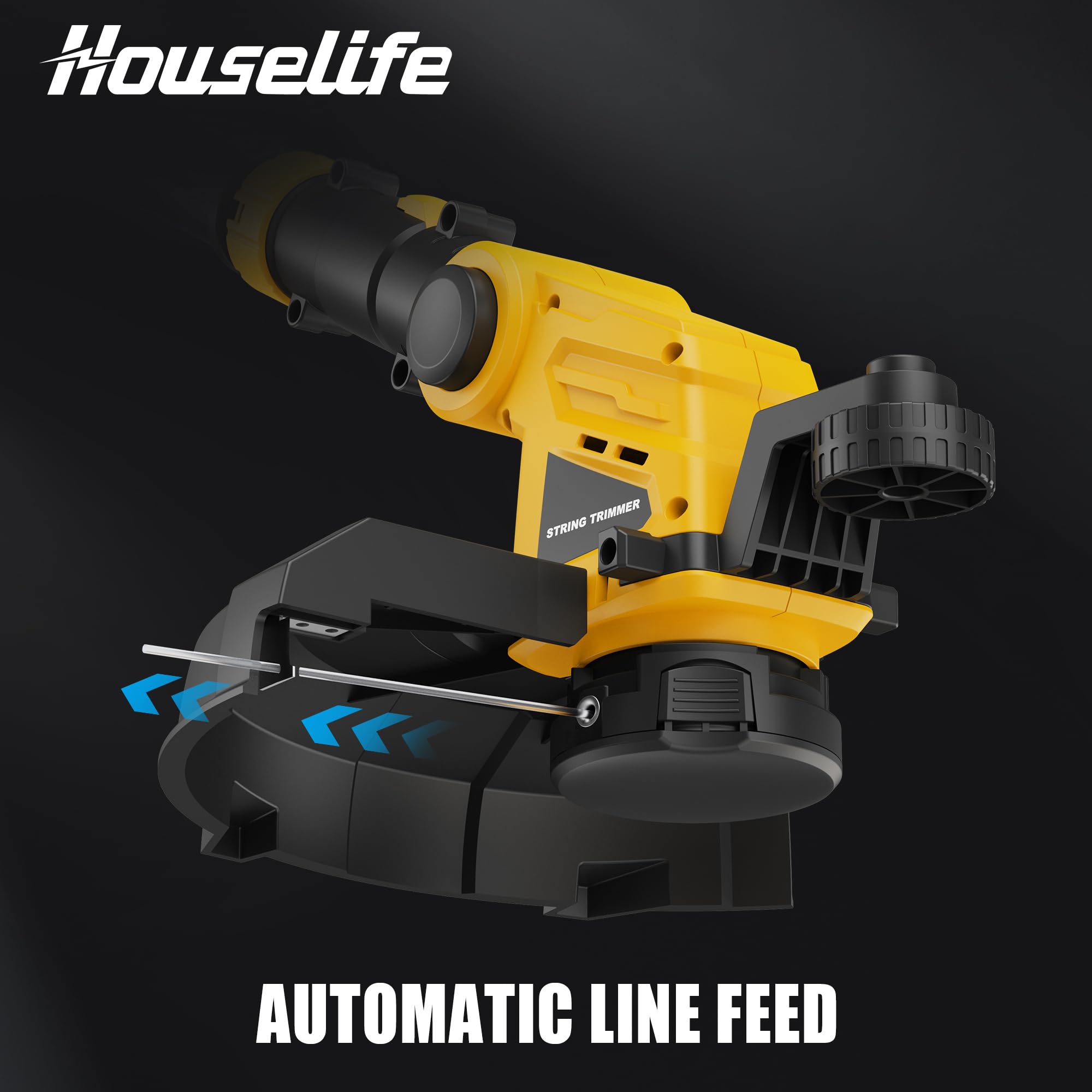 Houselife tool-free 2-second trim and edge switch speeds lawn edging.