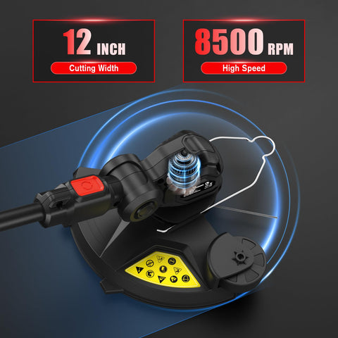 Houselife 8500 RPM motor provides strong trimming performance for tough weeds.