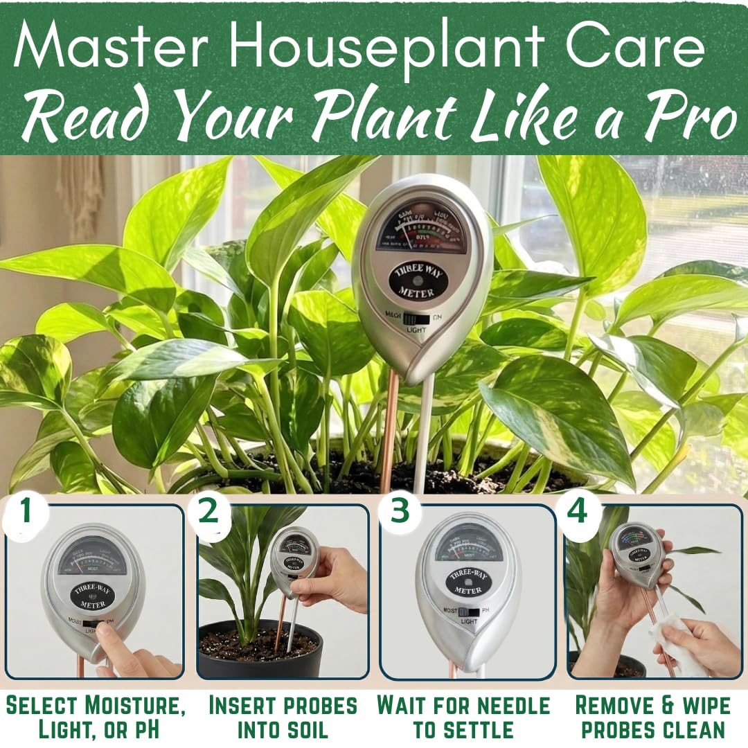 Houseplant Resource Center Health Meter shows pH level for soil balance