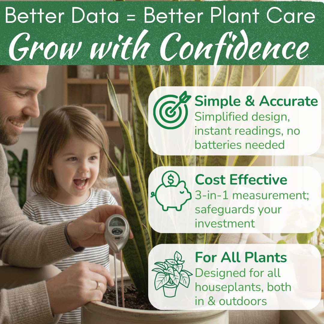 Houseplant Resource Center Health Meter features battery-free design for simple use