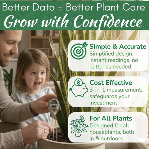 Houseplant Resource Center Health Meter features battery-free design for simple use