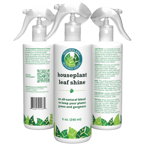 Houseplant Resource Center Leaf Shine Spray easy mist across broad leaves.