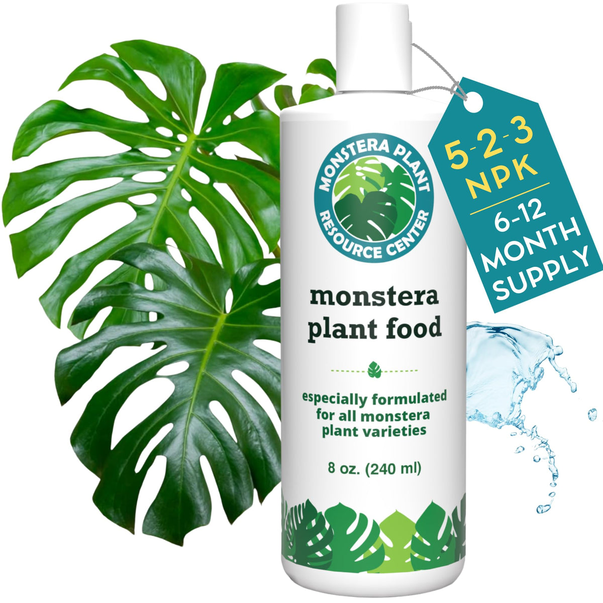 HOUSEPLANT RESOURCE CENTER Monstera bottle-dilution shows easy nutrient mixing for healthy growth