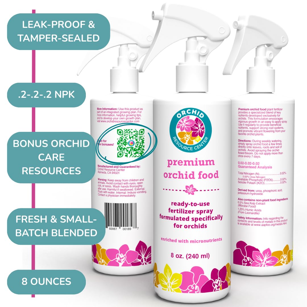 Houseplant Resource Center nourishing plant food mist supports vibrant orchids.