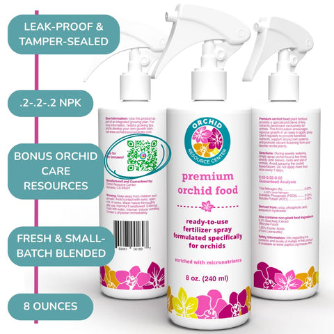 Houseplant Resource Center nourishing plant food mist supports vibrant orchids.