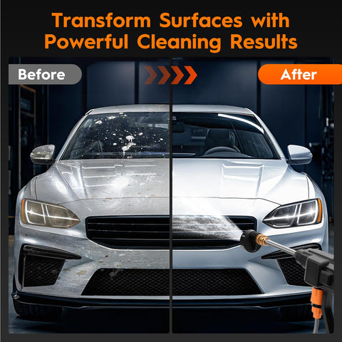 Housiwill foam-pot attachment speeds car washing and stubborn stains.