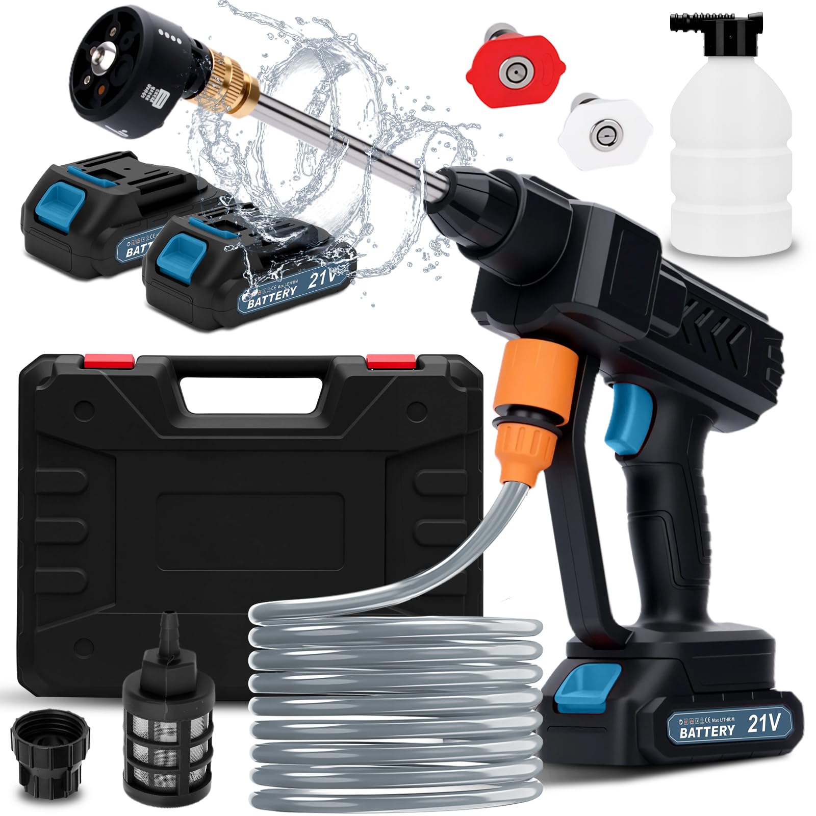 Housiwill cordless-pressure-washer portable enables easy on-the-go car and patio cleaning.