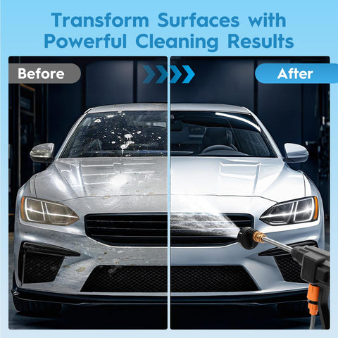 Housiwill-foam-bottle-in-use creates rich foam for thorough car washing.