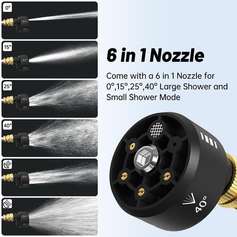 Housiwill six-in-one nozzle switches quickly for wheels and grills