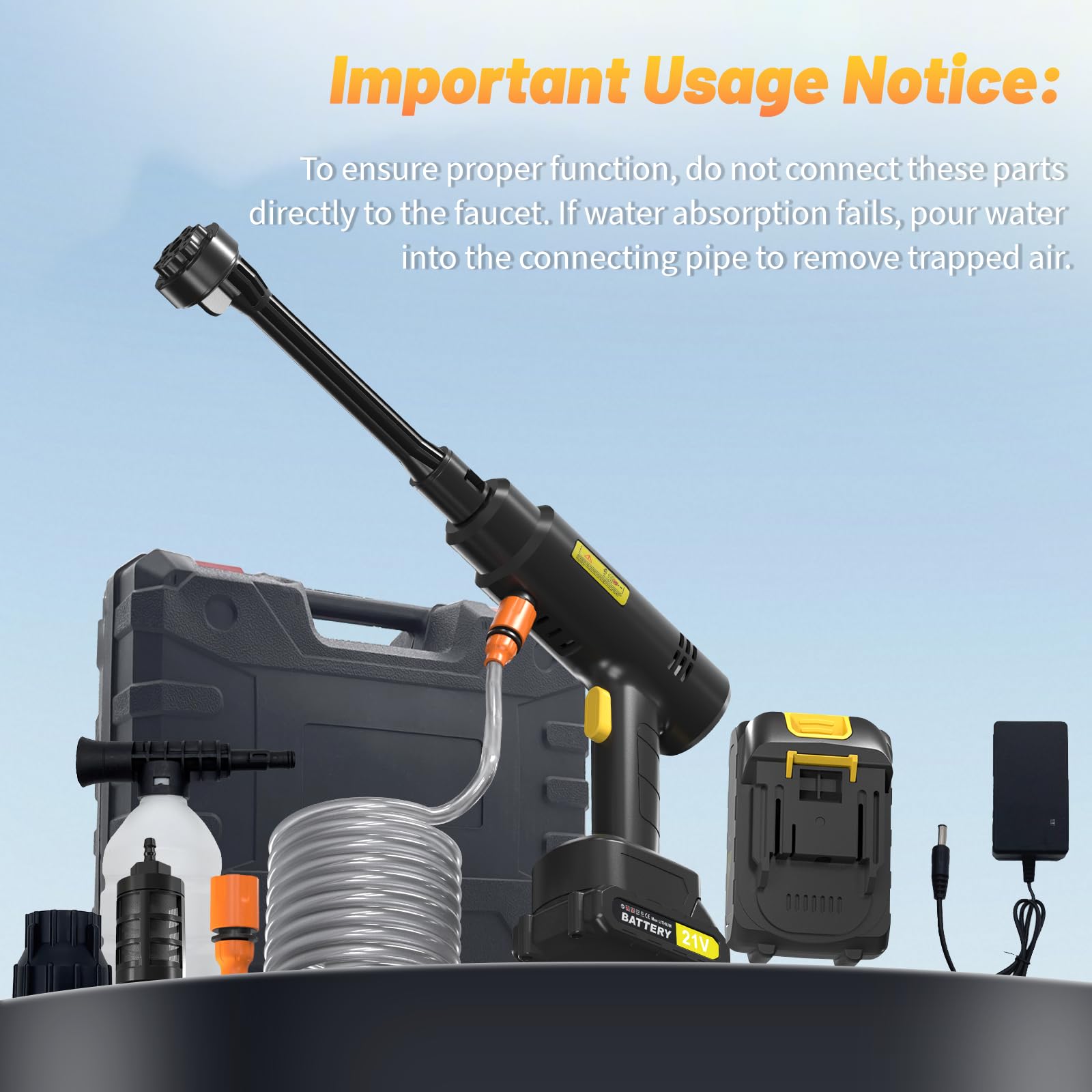 Housiwill water filter helps keep intake clean during outdoor use.
