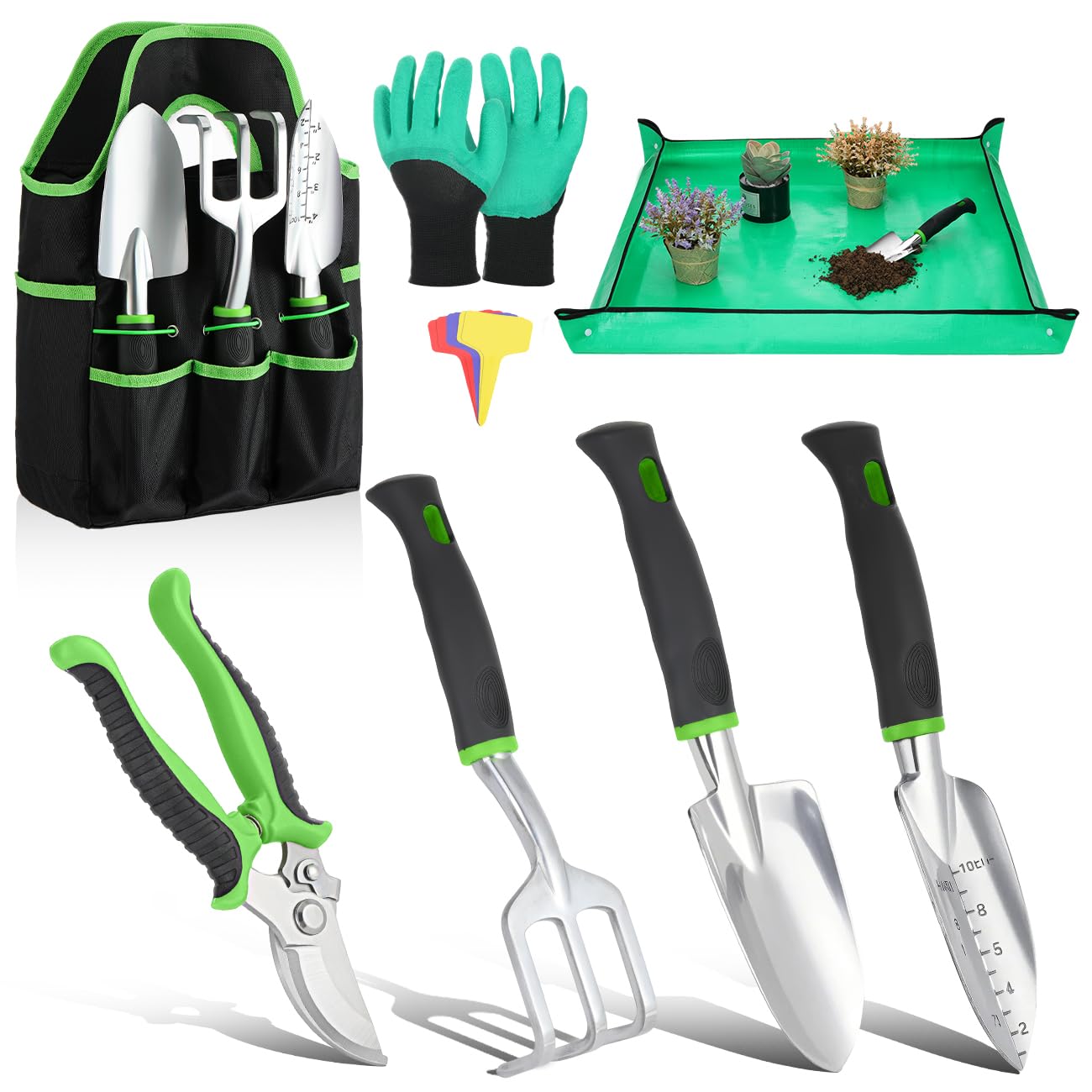 Housolution 8-piece garden tool with trowel for precise planting and soil prep