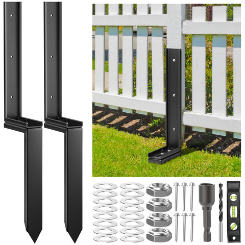 Housolution fence post repair kit with steel spike provides durable support outdoors.