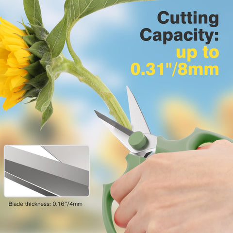 Housolution Flower Scissors 8mm pruning diameter for small stems and detailed work