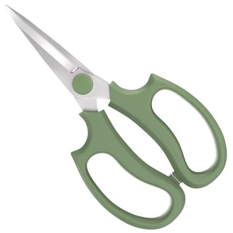Housolution Flower Scissors blade closeup showing sharp SK5 steel for precise pruning