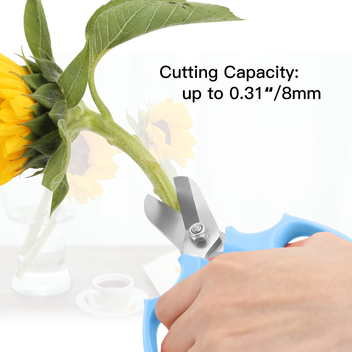 Housolution Flower Scissors ergonomic handle supports comfortable, extended pruning sessions.