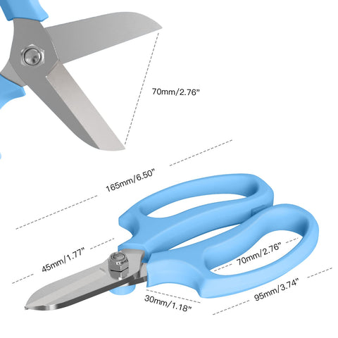 Housolution Flower Scissors light blue design adds style to garden tasks.