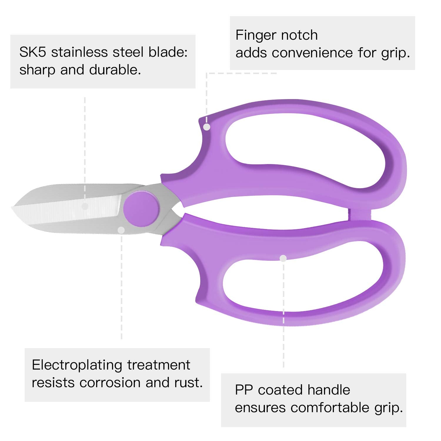 Housolution Flower Scissors lightweight design reduces wrist fatigue during garden tasks.