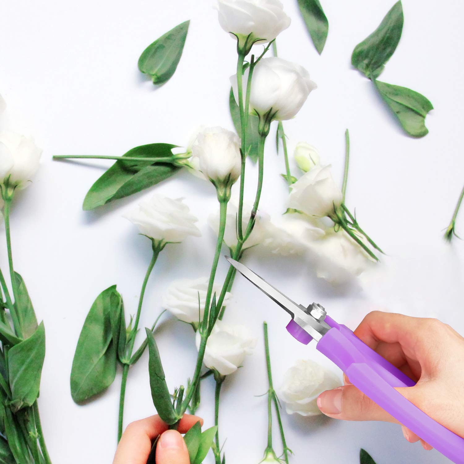Housolution Flower Scissors purple finish adds stylish touch to garden tools.
