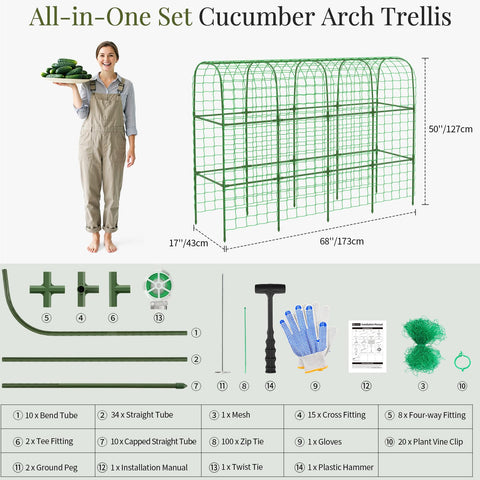 Housolution garden net 2m x 3m provides broad climbing space for tomatoes and beans