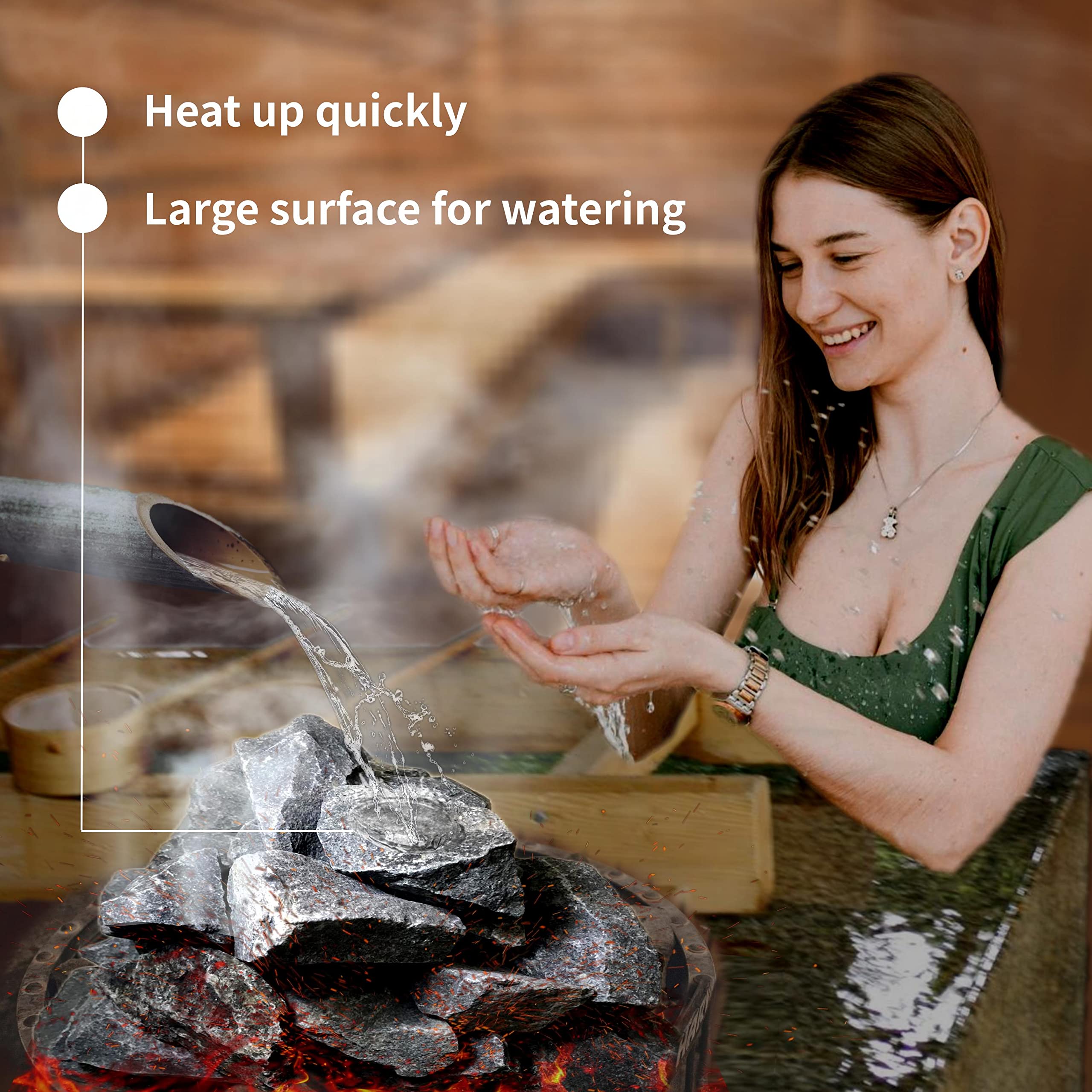 HOUSYLOVE lava stones heat quickly and retain warmth for steady steam