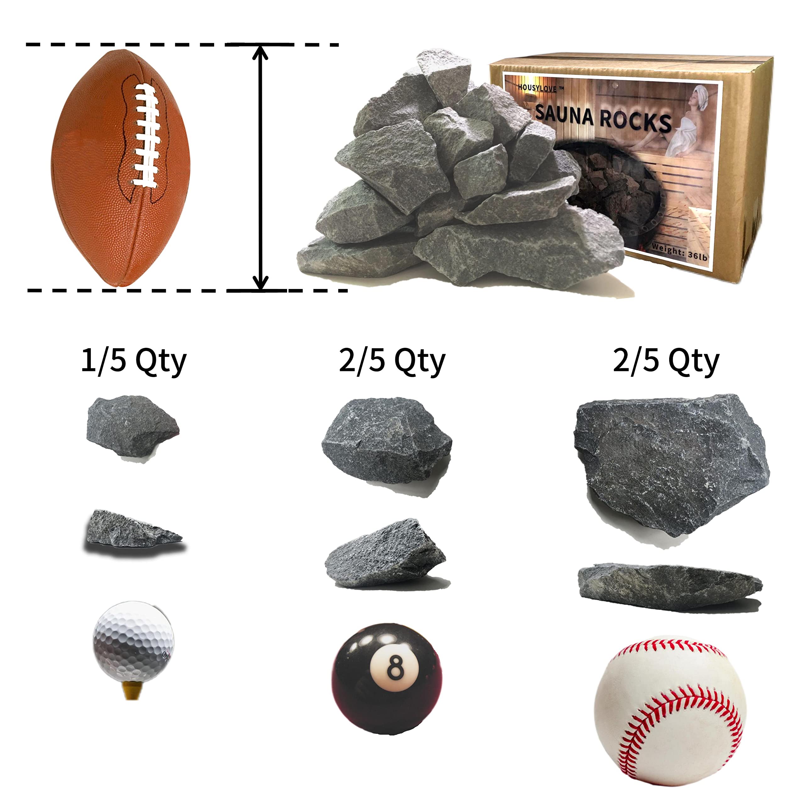 HOUSYLOVE lava rocks promote steam generation in indoor and outdoor saunas