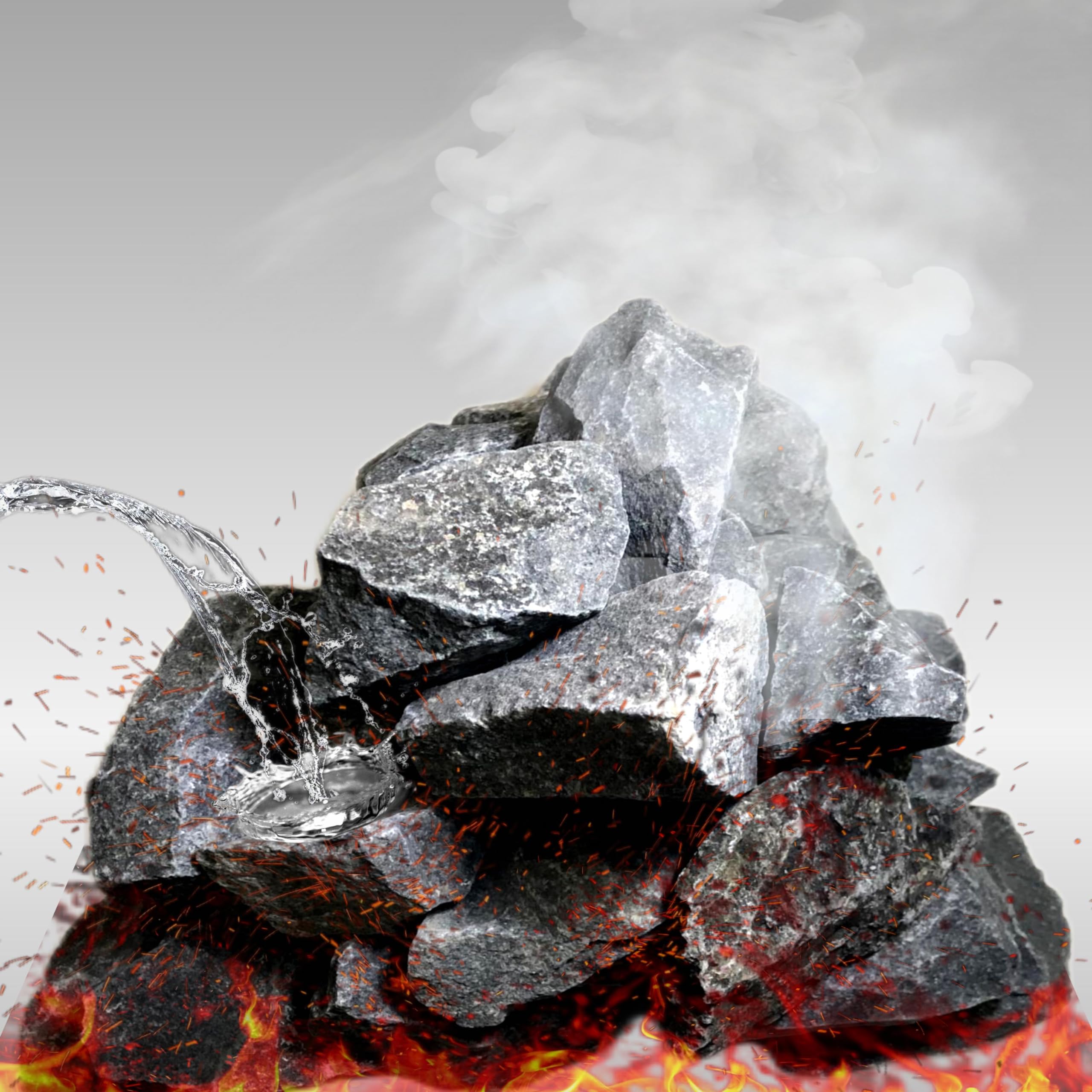 HOUSYLOVE sauna rocks with varied sizes for even water evaporation in steam rooms