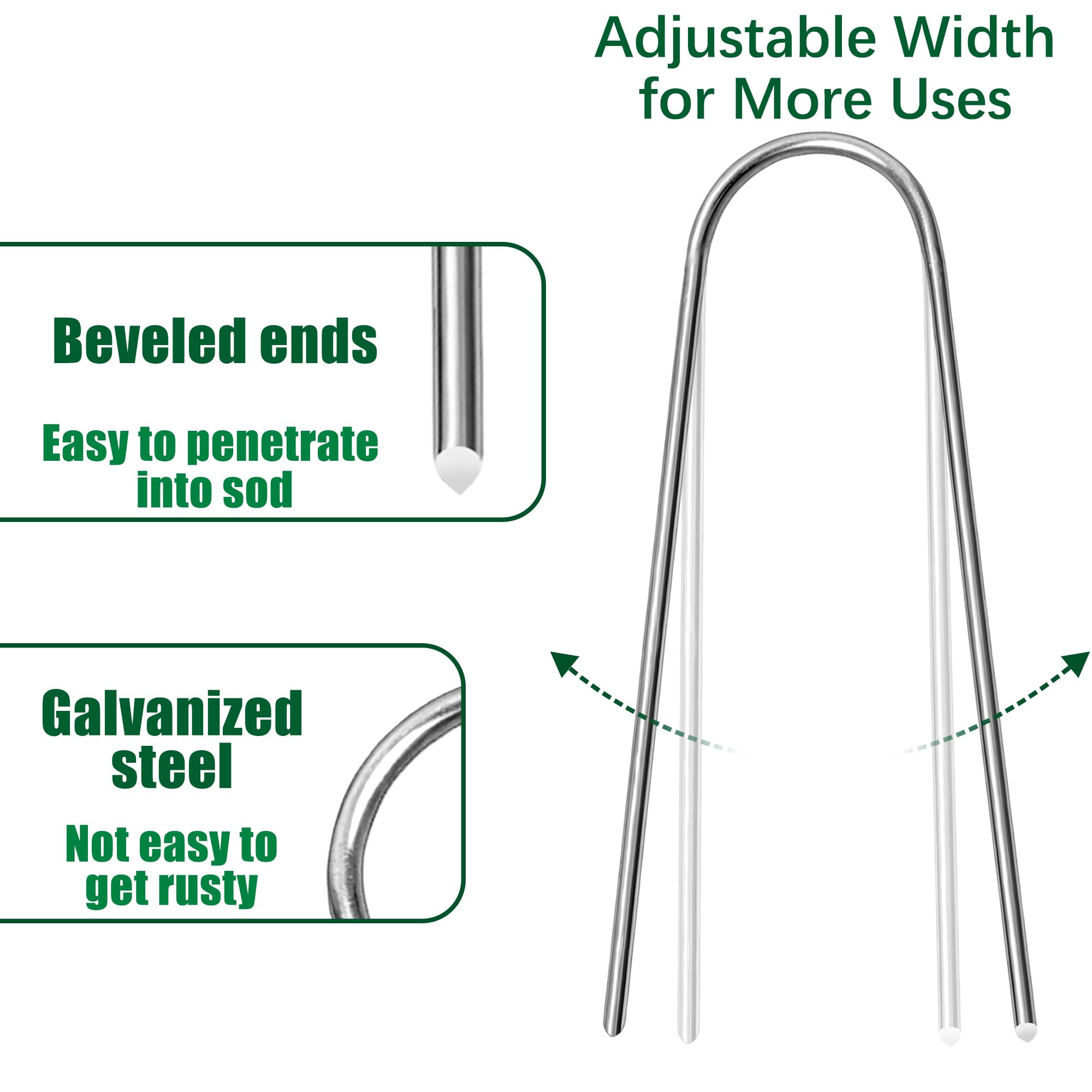 Houya stake demonstrates easy installation through landscape fabric.