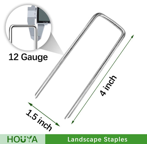 Houya galvanized stakes with beveled ends for easy turf penetration.