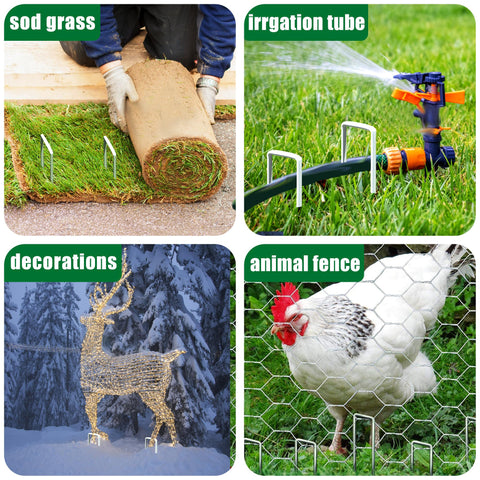Houya multiuse stakes hold hoses and tubing in place.