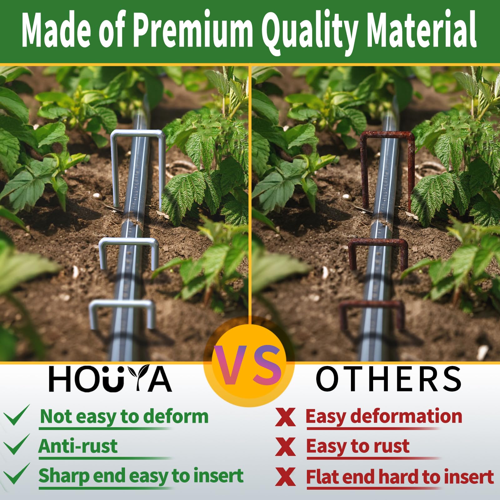 Houya reusable landscape pins save money by lasting seasons.