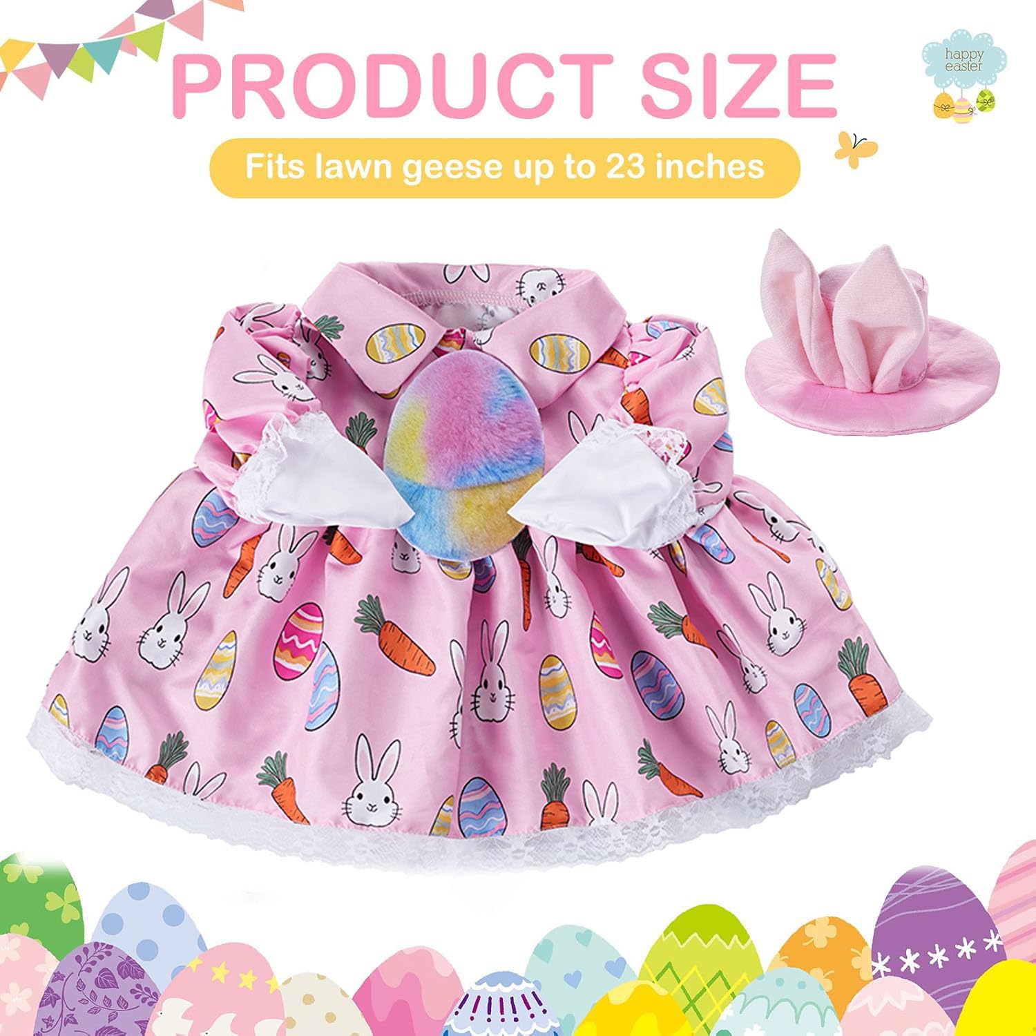 Houyan Colorful Easter egg motif print adds cheerful country charm.