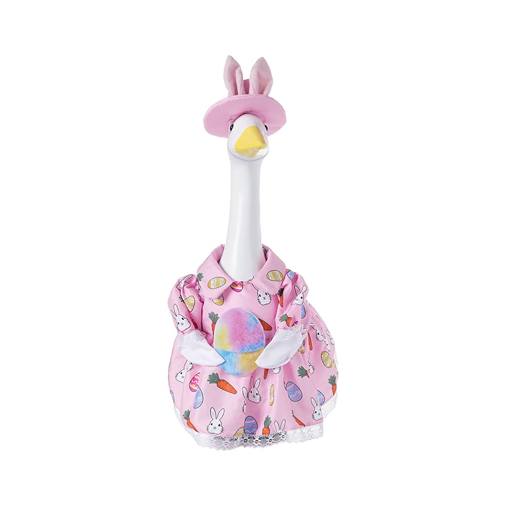 Houyan Easter Goose Outfit on a goose with bunny hat, enhancing spring curb appeal.