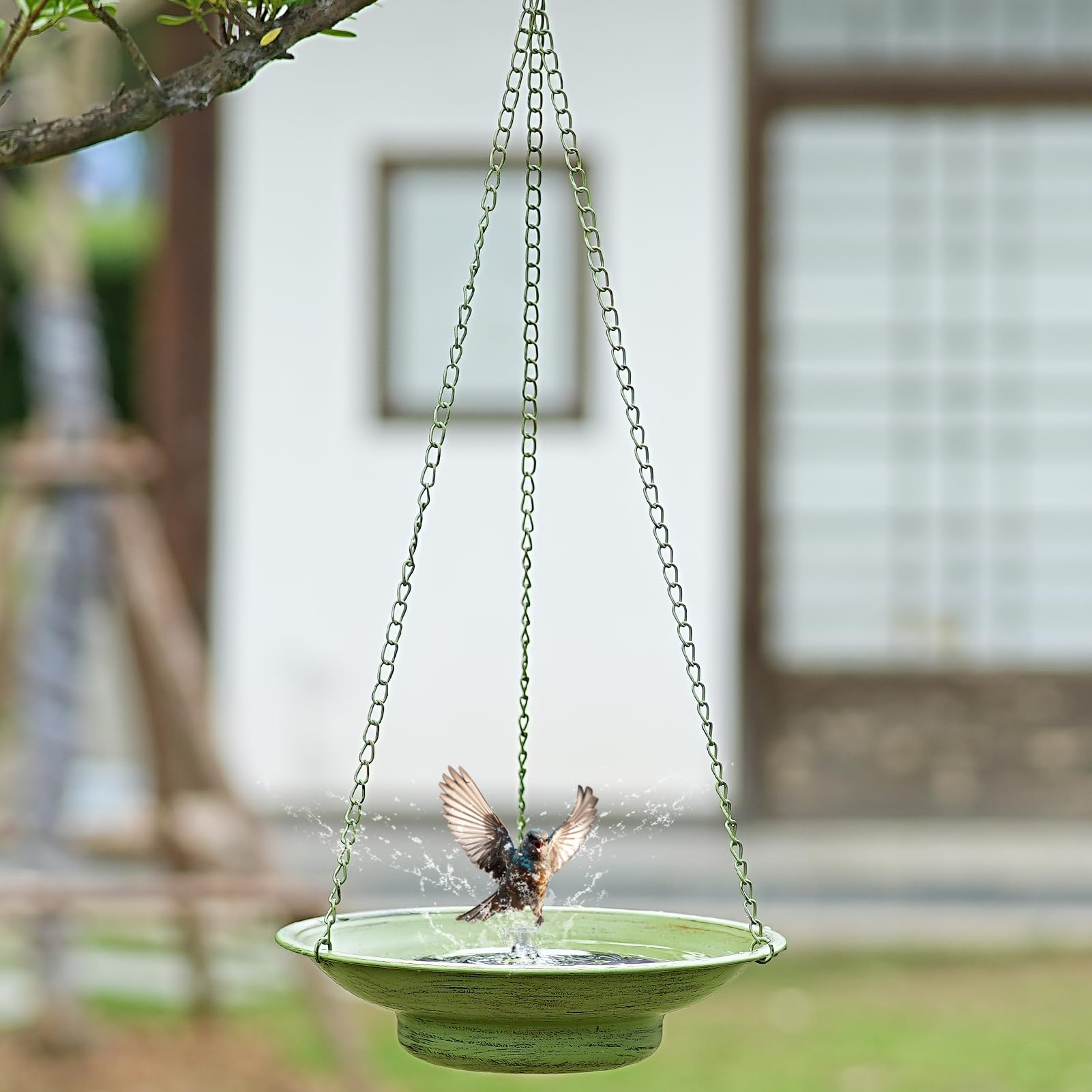 HOUYANG 30 inch tall bird bath provides ample water display for visiting birds.
