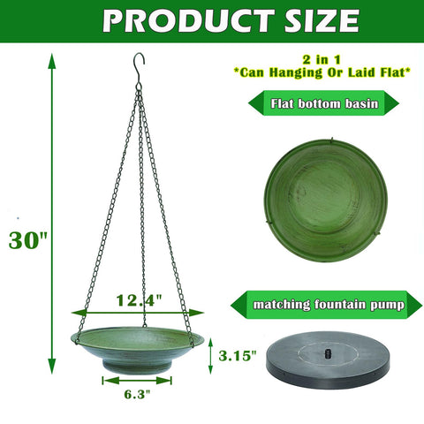 HOUYANG metal bird bath bowl highlights durable rust resistant construction for outdoors.