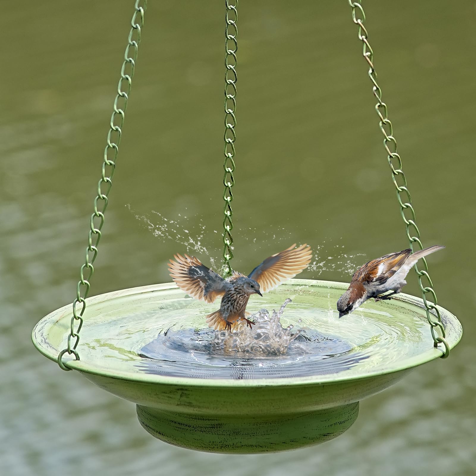 HOUYANG outdoor garden patio decor with bird bath enhances scenery and bird activity.
