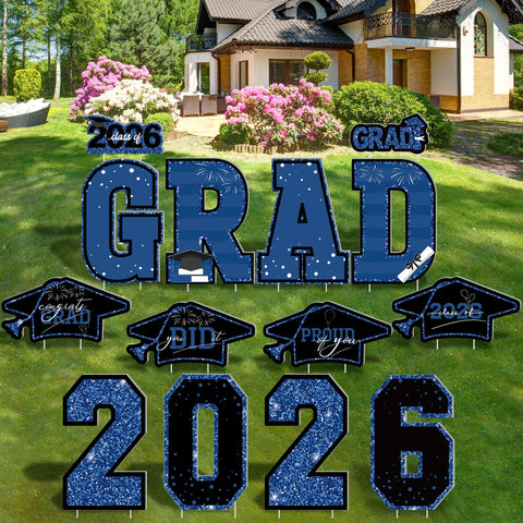 HOVACY graduation yard sign with GRAD and 2026 letters for outdoor display