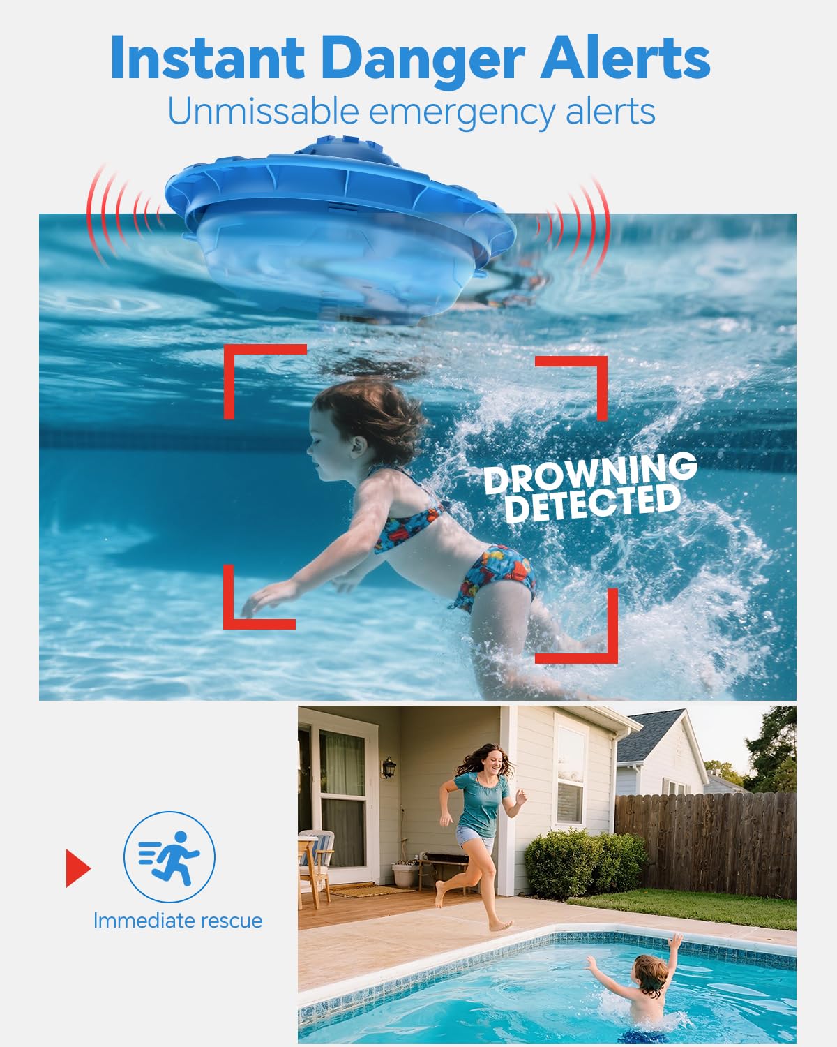 Hovara Pool Alarm installs quickly without wiring or tools.