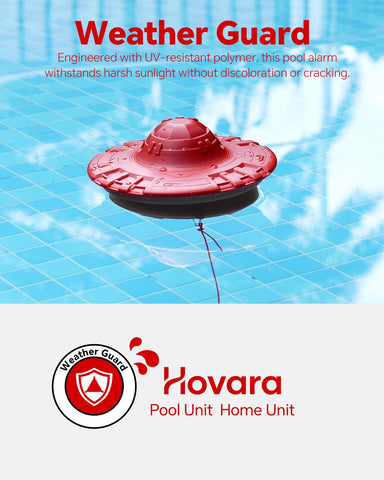 Hovara pool alarm works with inground, above-ground, and soft-sided pools.
