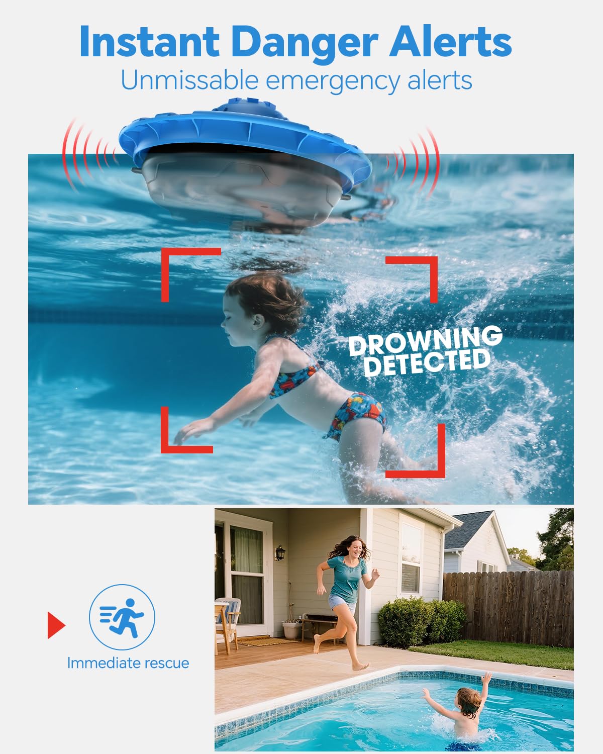 Hovara pool alarm long-lasting battery for seasonal use