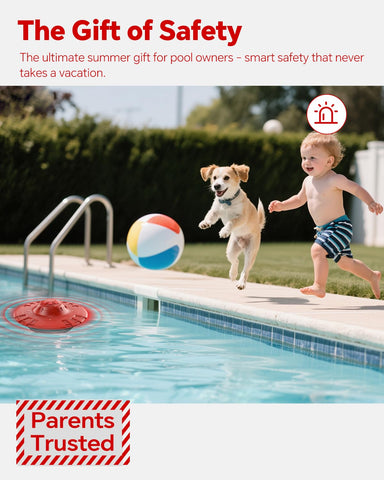 Hovara pool alarm offers wide coverage up to 20x40 feet for larger pools.
