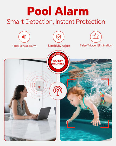 Hovara alarm provides wide coverage for pools up to 20 by 40 feet.