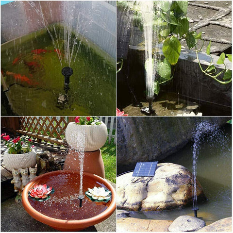 Hovico easy-install solar fountain setup for patios and ponds