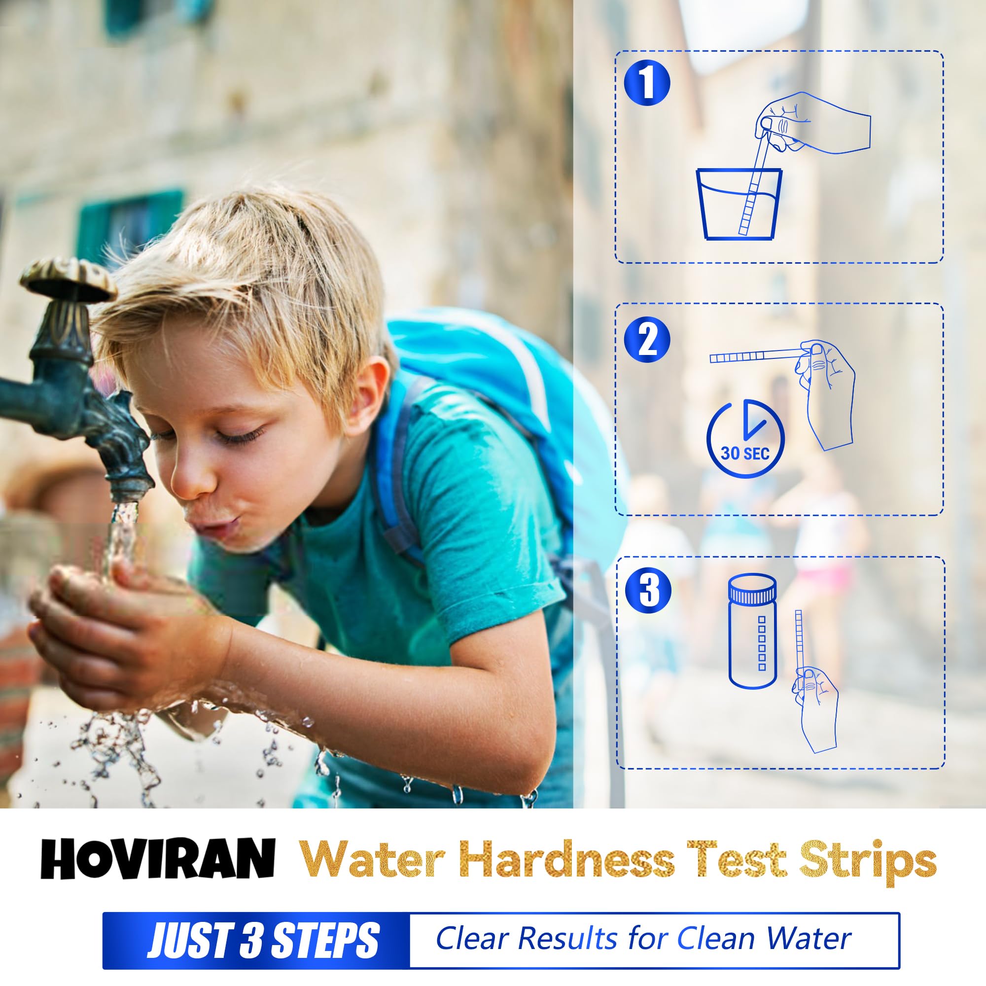 HOVIRAN bottle with 150 strips ready for repeated water testing