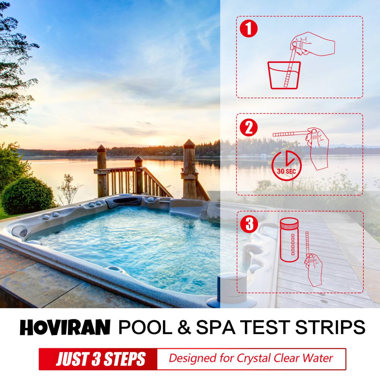 HOVIRAN 9-in-1 color chart enabling easy water balance reading