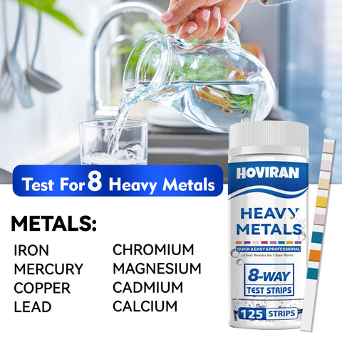 HOVIRAN testing strip being dipped into water for quick results