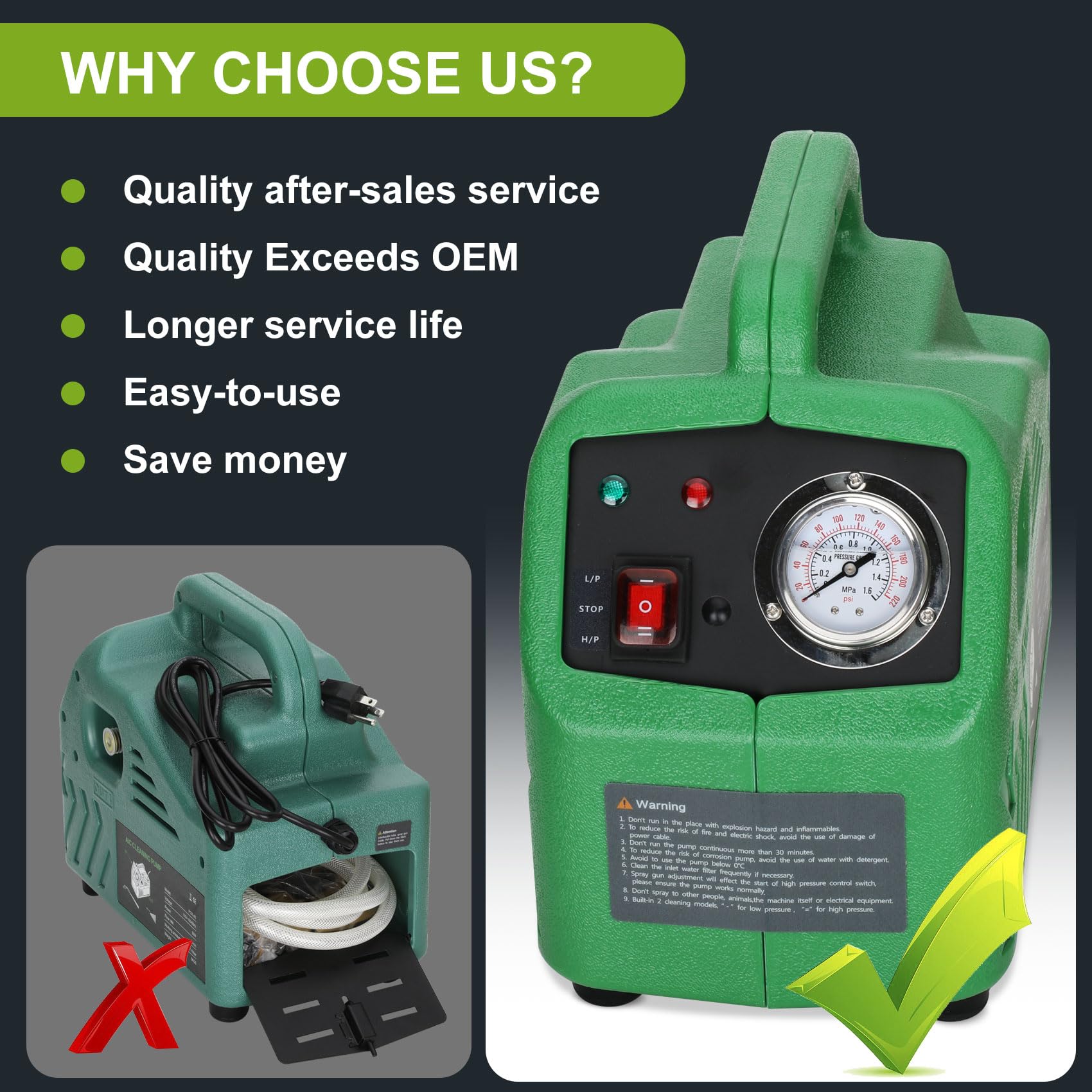 Howaoo ZPB140 Port A Blaster outdoor-use setup provides strong cleaning