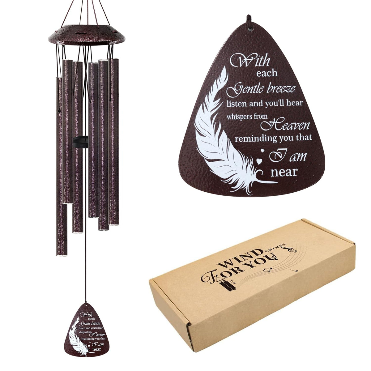 Howarmer Memorial Wind Chimes inscription close-up emphasizes the loving remembrance message.