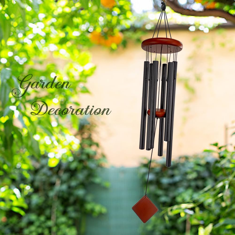 Howarmer memorial wind chimes on the patio create a reflective space with gentle, comforting sounds.
